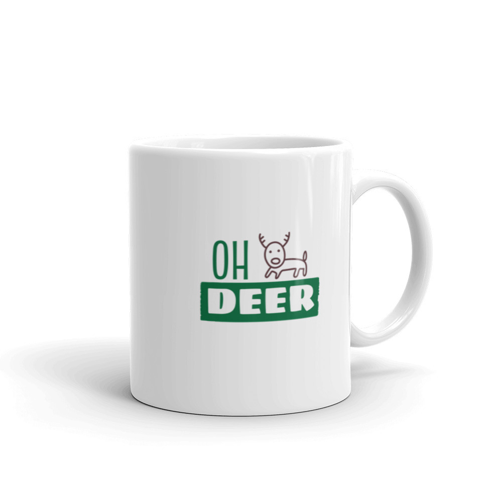 Oh Deer White glossy mug