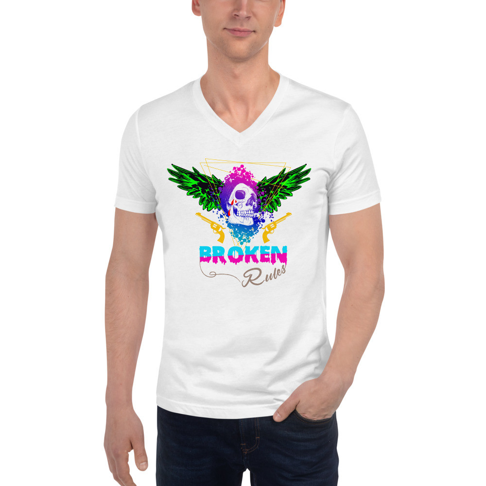 Broken Rules - Unisex Short Sleeve V-Neck T-Shirt