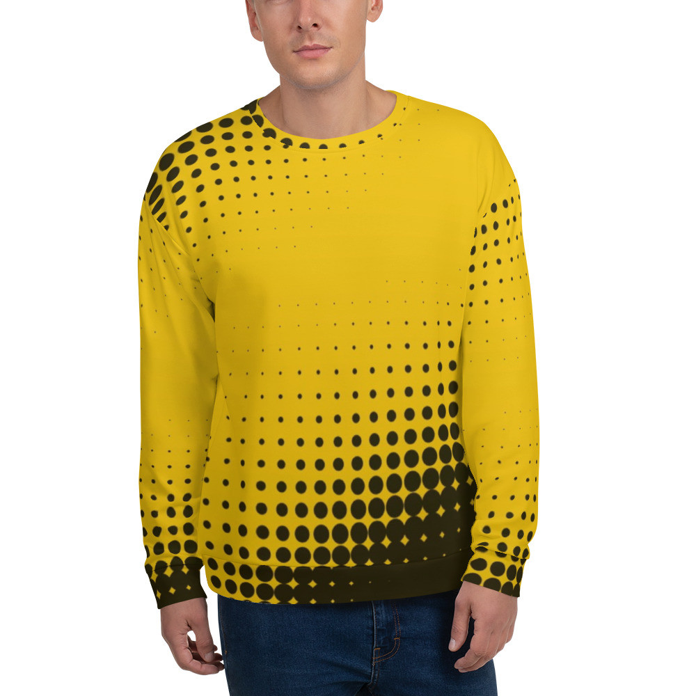 Black Dots on Yellow Stripes - Unisex Sweatshirt