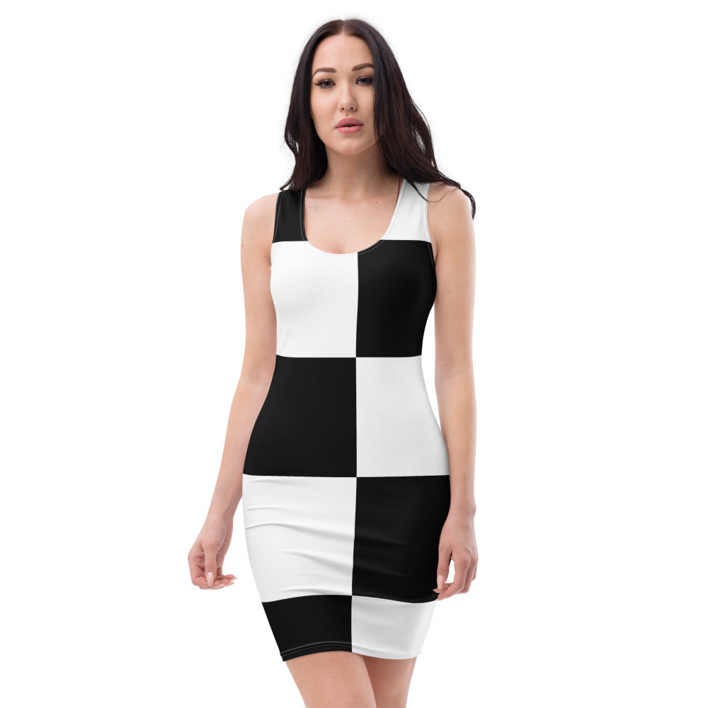Black and White Cube - Sublimation Cut & Sew Dress