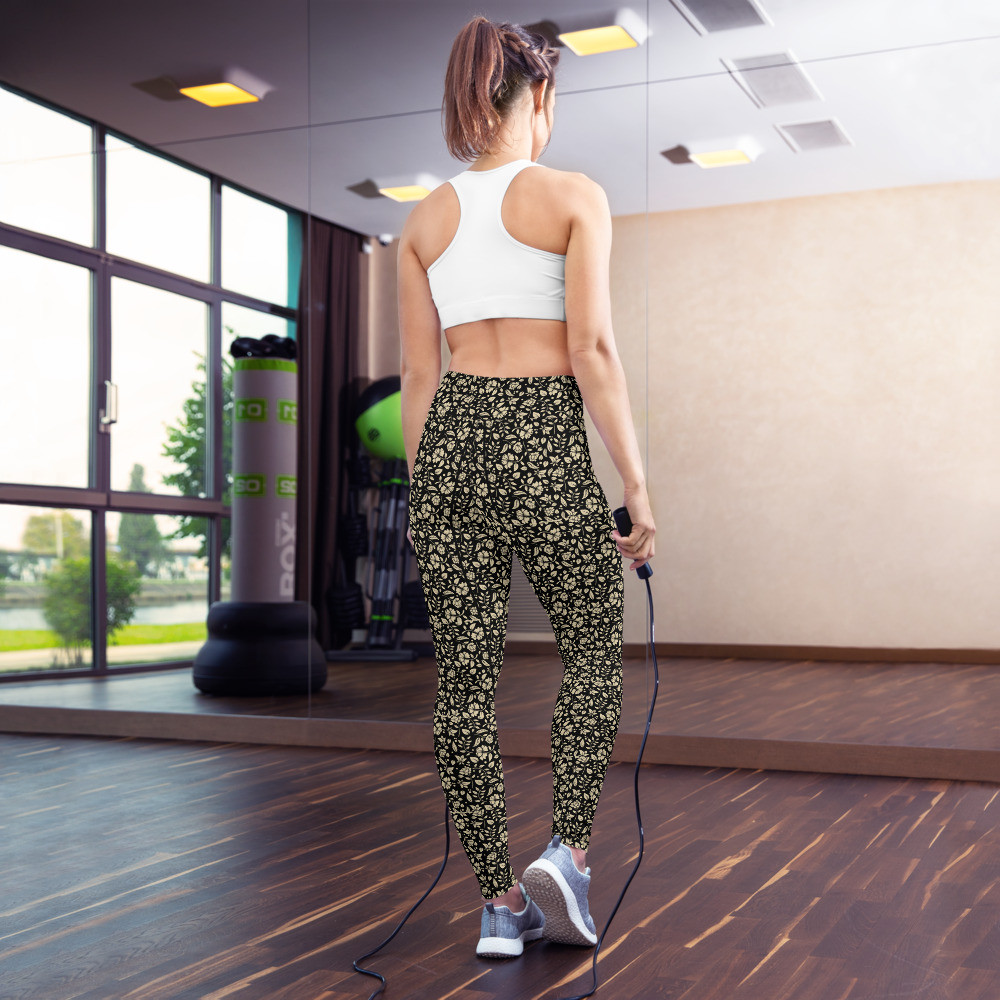 Gold Leaves - Yoga Leggings