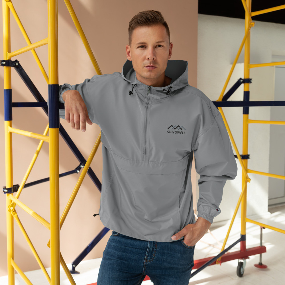 Stay Simple - Embroidered Champion Packable Jacket