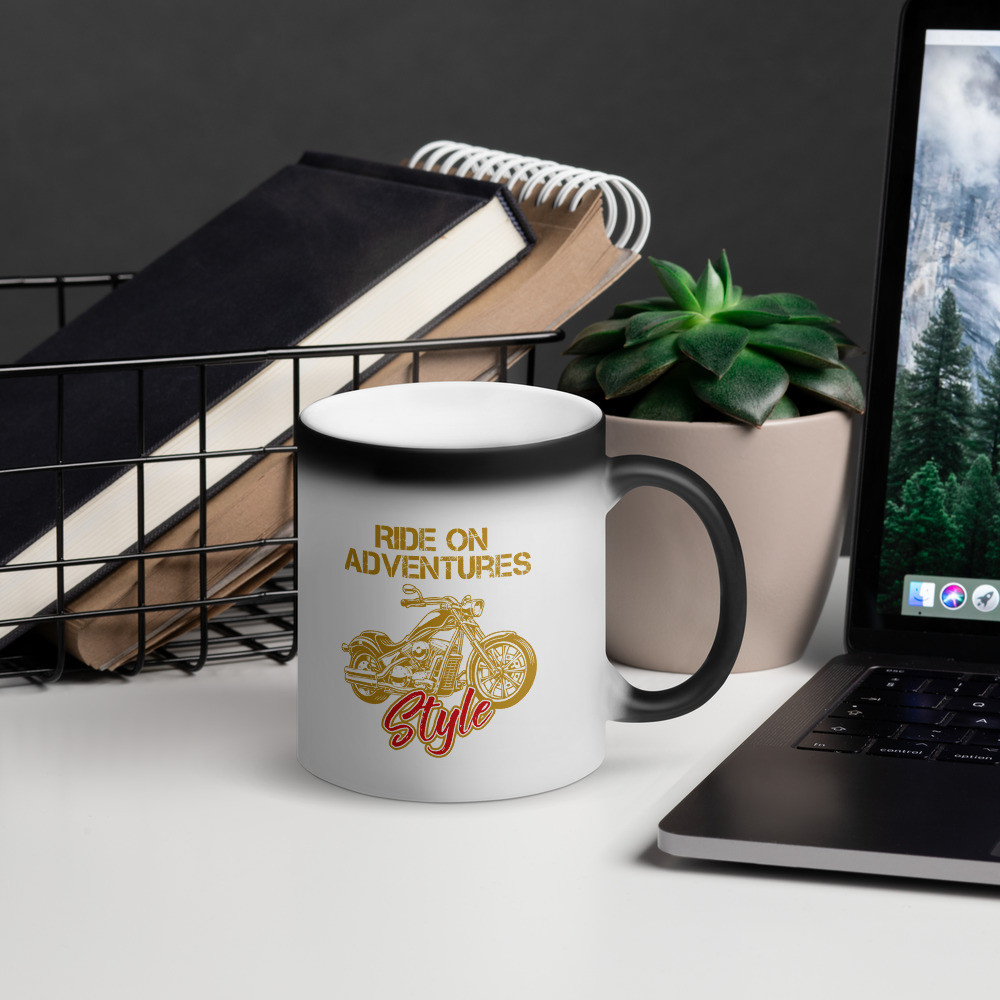 Ride on Adventures - Matte Black Magic Mug