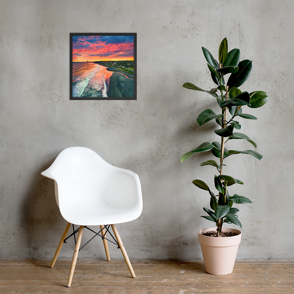 Sunrise at the Beach - Framed poster