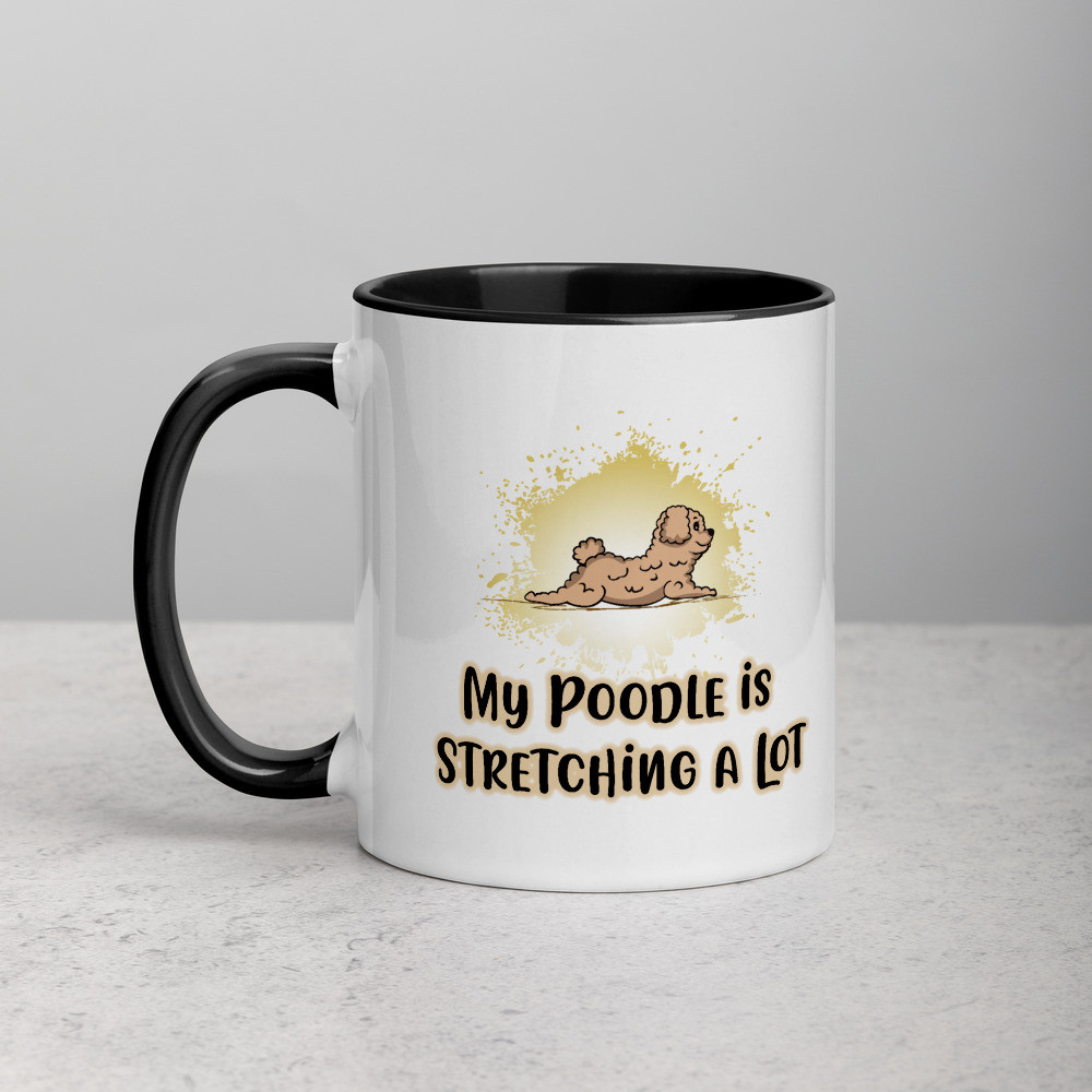My Poodle Stretching A Lot - Mug with Color Inside