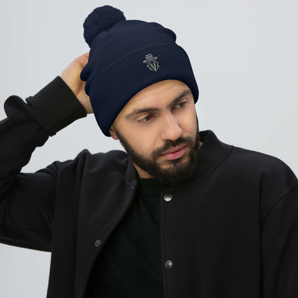 Crow Pom-Pom Beanie