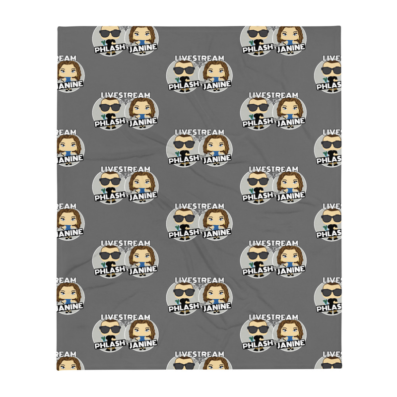 Throw Blanket - small logos grey