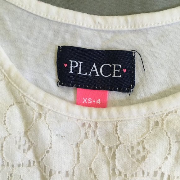 The Children's Place Girts Dress White Pink Size 4