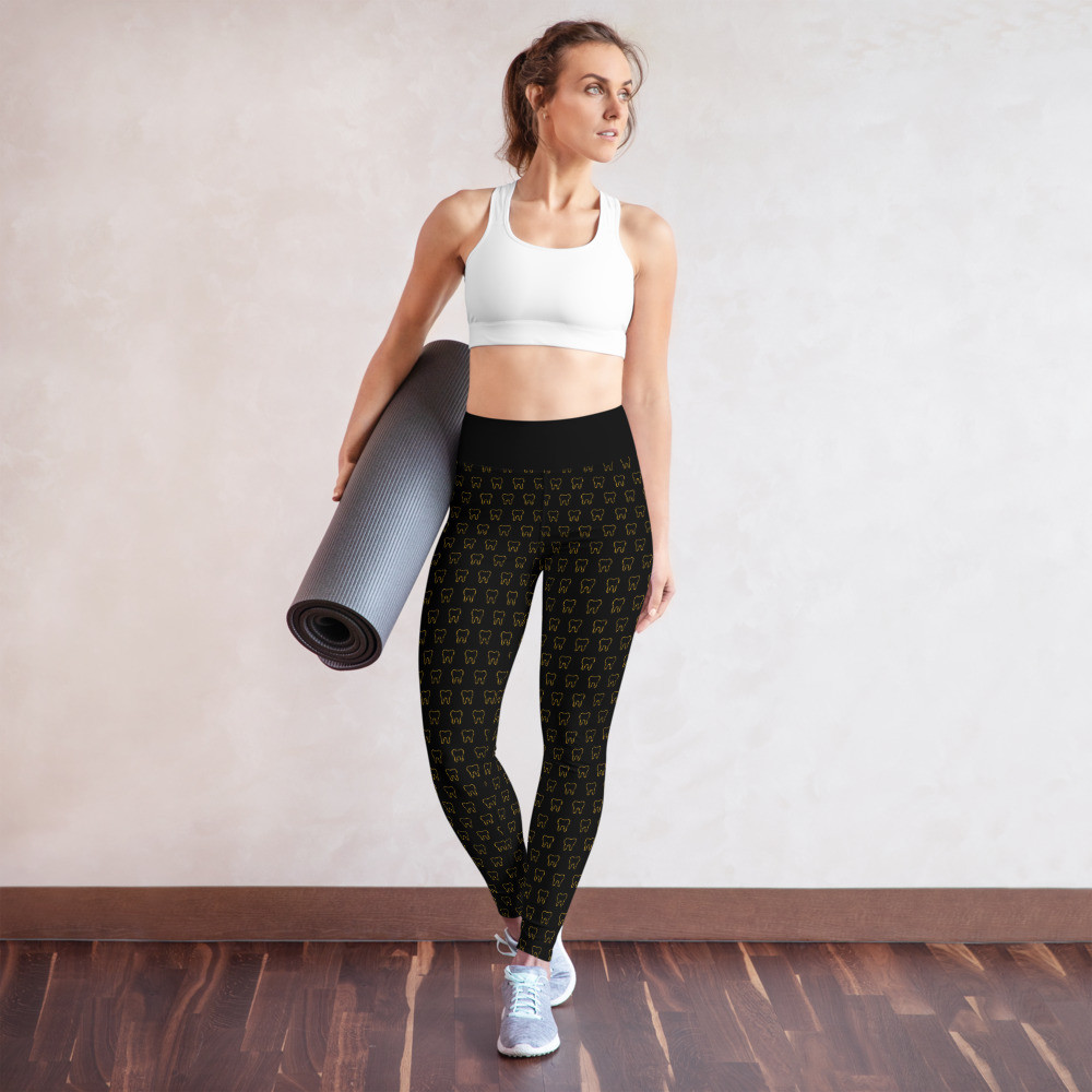 Black and Gold Tooth Yoga Leggings