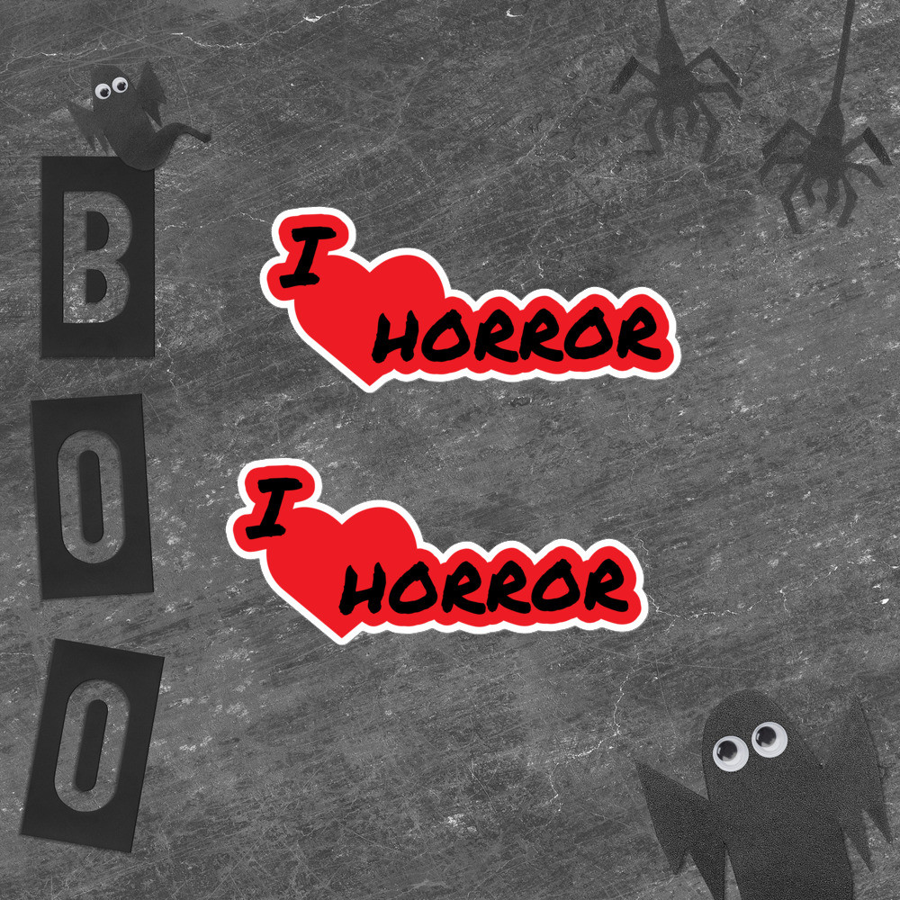 I LOVE HORROR (2x) Stickers