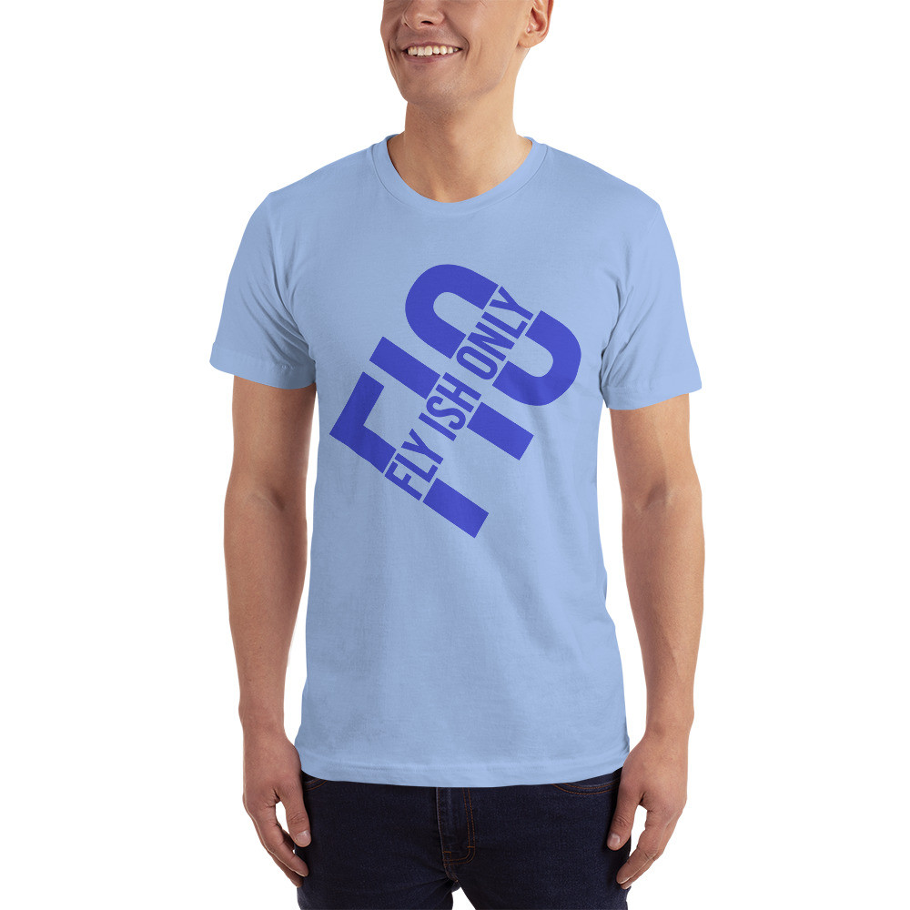 FIO angled logo tee blue logo