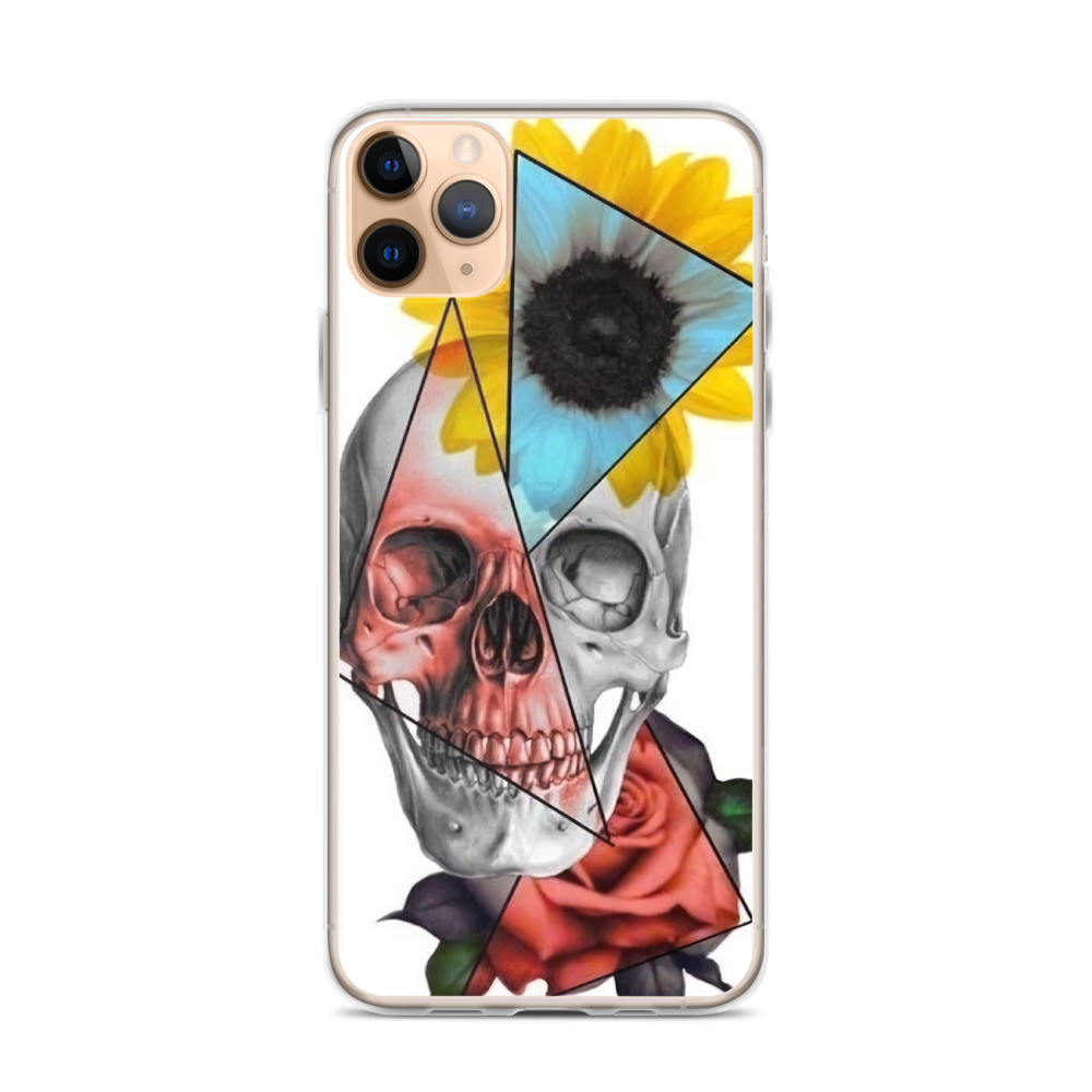 sunflower and skull phone case 