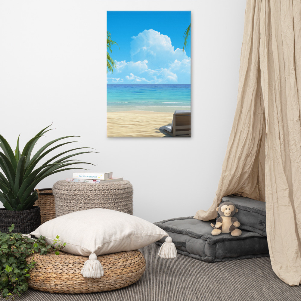 Beach Scene 24x36 Canvas Wall Art